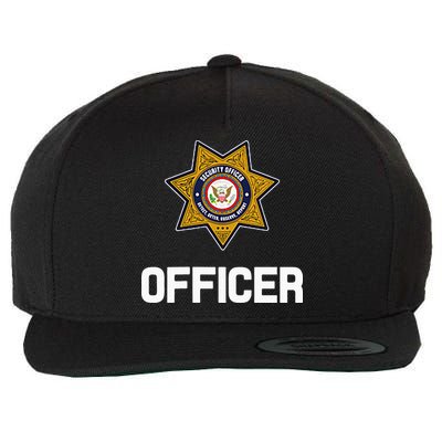 Security Officer Enforcement Badge Police Guards Duty Wool Snapback Cap