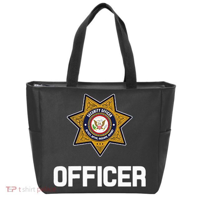 Security Officer Enforcement Badge Police Guards Duty Zip Tote Bag