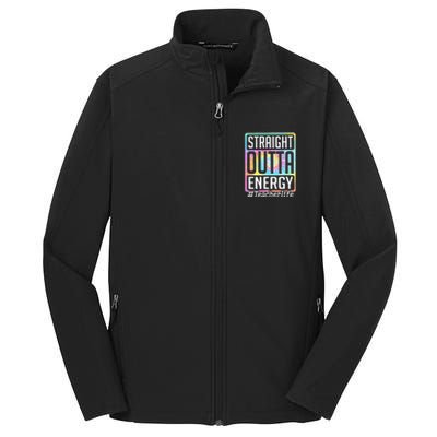 Straight Outta Energy Teacher Life Tie Dye Core Soft Shell Jacket