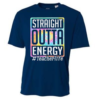 Straight Outta Energy Teacher Life Tie Dye Cooling Performance Crew T-Shirt