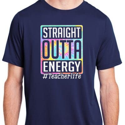 Straight Outta Energy Teacher Life Tie Dye Adult ChromaSoft Performance T-Shirt