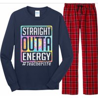 Straight Outta Energy Teacher Life Tie Dye Long Sleeve Pajama Set