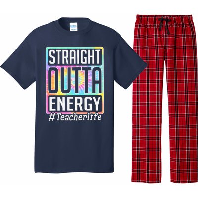 Straight Outta Energy Teacher Life Tie Dye Pajama Set