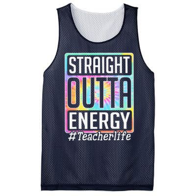 Straight Outta Energy Teacher Life Tie Dye Mesh Reversible Basketball Jersey Tank