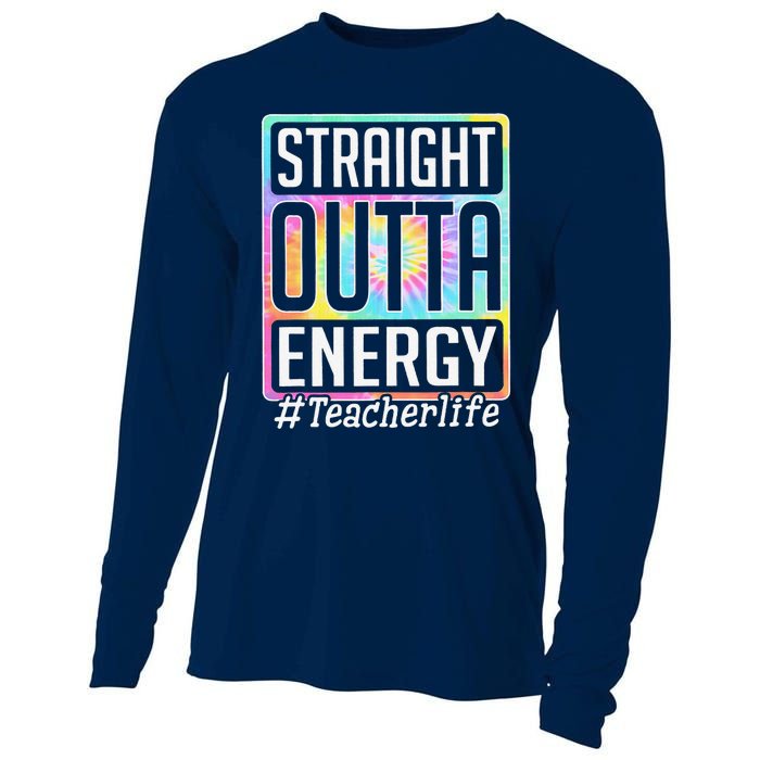 Straight Outta Energy Teacher Life Tie Dye Cooling Performance Long Sleeve Crew