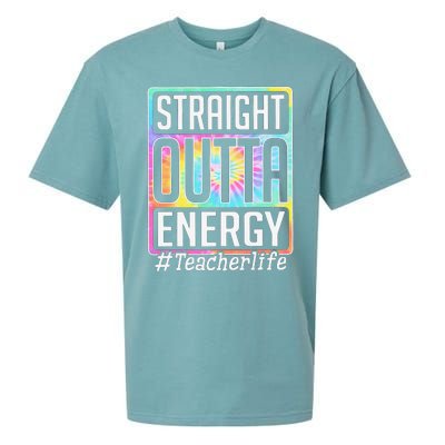 Straight Outta Energy Teacher Life Tie Dye Sueded Cloud Jersey T-Shirt