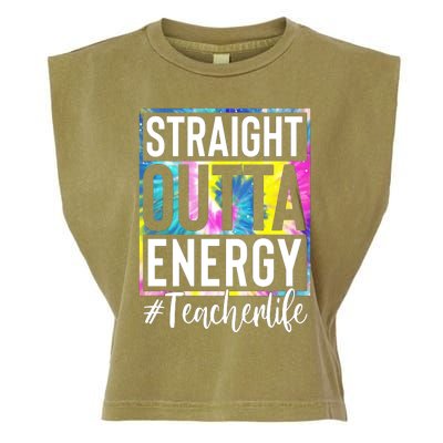 Straight Outta Energy Teacherlife Garment-Dyed Women's Muscle Tee