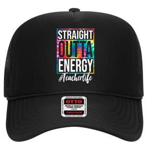 Straight Outta Energy Teacher Life Summer High Crown Mesh Back Trucker Hat