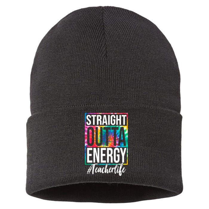 Straight Outta Energy Teacher Life Summer Sustainable Knit Beanie