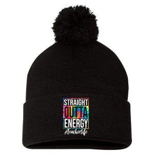 Straight Outta Energy Teacher Life Summer Pom Pom 12in Knit Beanie