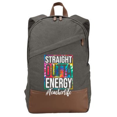 Straight Outta Energy Teacher Life Summer Cotton Canvas Backpack