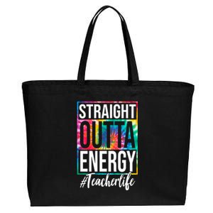 Straight Outta Energy Teacher Life Summer Cotton Canvas Jumbo Tote