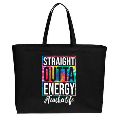 Straight Outta Energy Teacher Life Summer Cotton Canvas Jumbo Tote