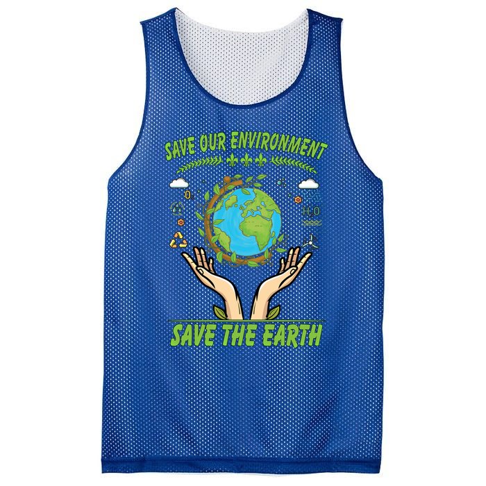 Save Our Environt Save The Earth Gift Mesh Reversible Basketball Jersey Tank