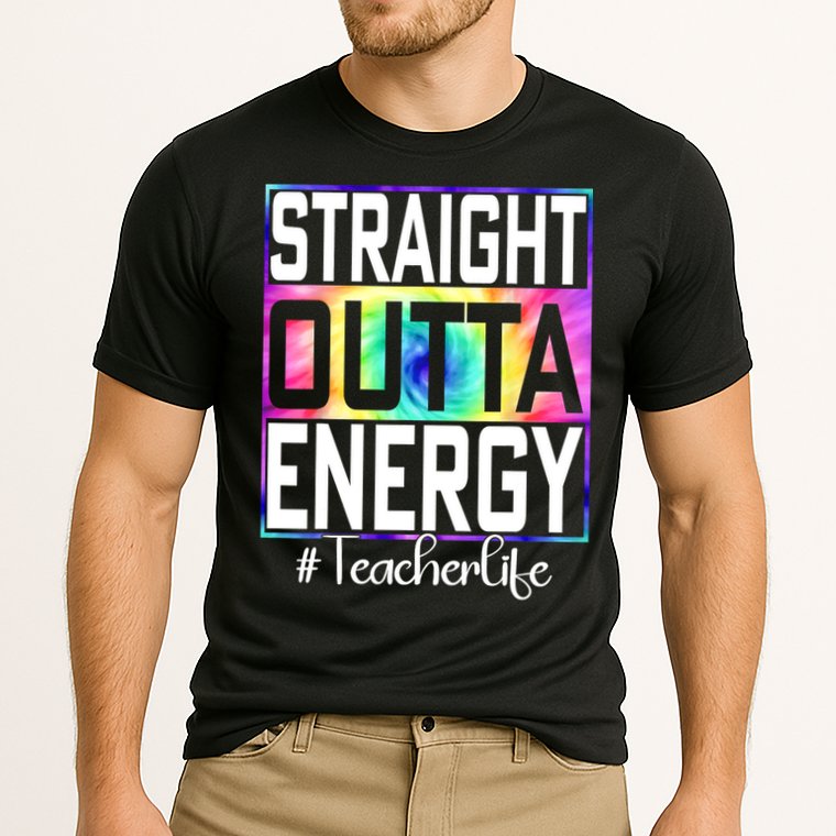 Straight Outta Energy Teacher Life Gifts Funny Cooling Performance Crew T-Shirt