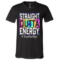 Straight Outta Energy Teacher Life Gifts Funny V-Neck T-Shirt