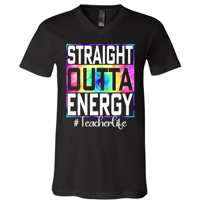 Straight Outta Energy Teacher Life Gifts Funny V-Neck T-Shirt