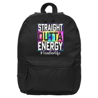 Straight Outta Energy Teacher Life Gifts Funny 16 in Basic Backpack