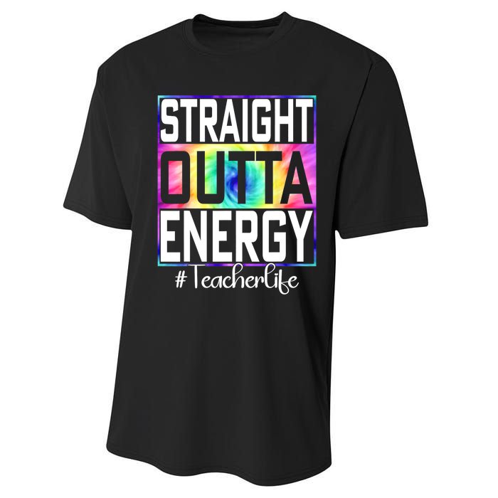 Straight Outta Energy Teacher Life Gifts Funny Performance Sprint T-Shirt