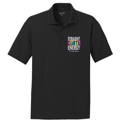 Straight Outta Energy Teacher Life Gifts Funny PosiCharge RacerMesh Polo