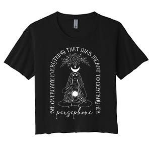 She Overcame Everything Greek Mythology Academia Women's Crop Top Tee