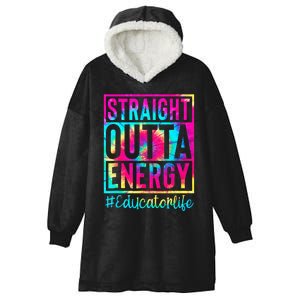 Straight Outta Energy Tie Dye Sunglasses Educator Life Hooded Wearable Blanket