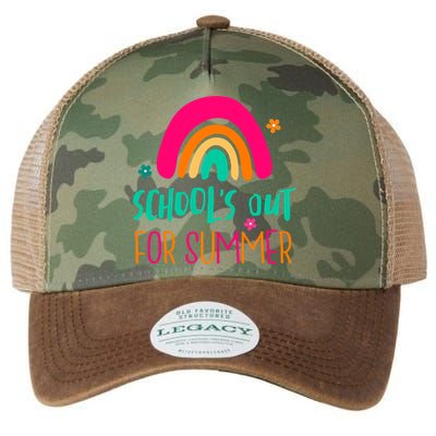 Schools Out For Summer Cute Rainbow Legacy Tie Dye Trucker Hat