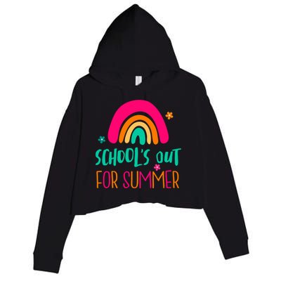 Schools Out For Summer Cute Rainbow Crop Fleece Hoodie