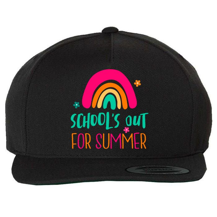 Schools Out For Summer Cute Rainbow Wool Snapback Cap