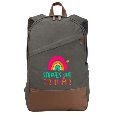 Schools Out For Summer Cute Rainbow Cotton Canvas Backpack