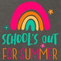 Schools Out For Summer Cute Rainbow Cotton Canvas Backpack