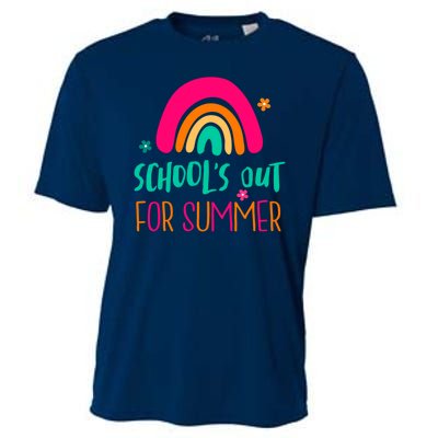 Schools Out For Summer Cute Rainbow Cooling Performance Crew T-Shirt