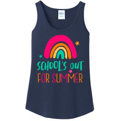 Schools Out For Summer Cute Rainbow Ladies Essential Tank