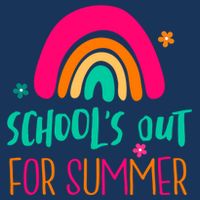 Schools Out For Summer Cute Rainbow 16 in Basic Backpack