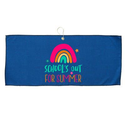 Schools Out For Summer Cute Rainbow Large Microfiber Waffle Golf Towel