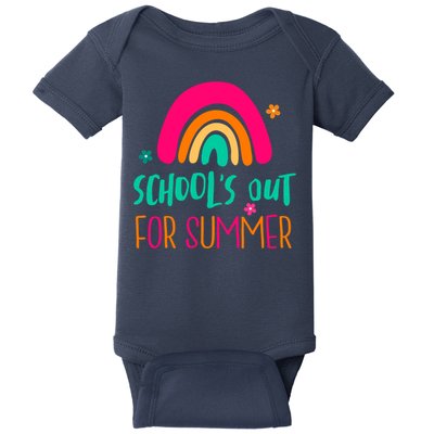Schools Out For Summer Cute Rainbow Baby Bodysuit
