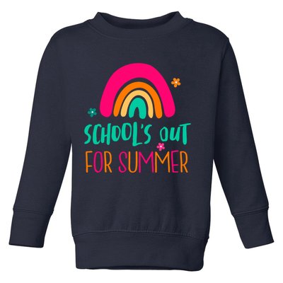 Schools Out For Summer Cute Rainbow Toddler Sweatshirt