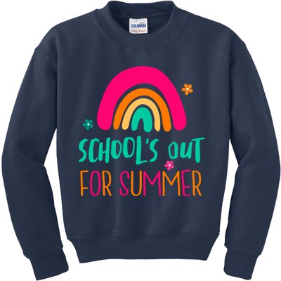 Schools Out For Summer Cute Rainbow Kids Sweatshirt