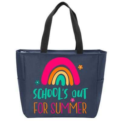 Schools Out For Summer Cute Rainbow Zip Tote Bag