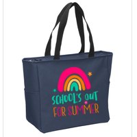 Schools Out For Summer Cute Rainbow Zip Tote Bag