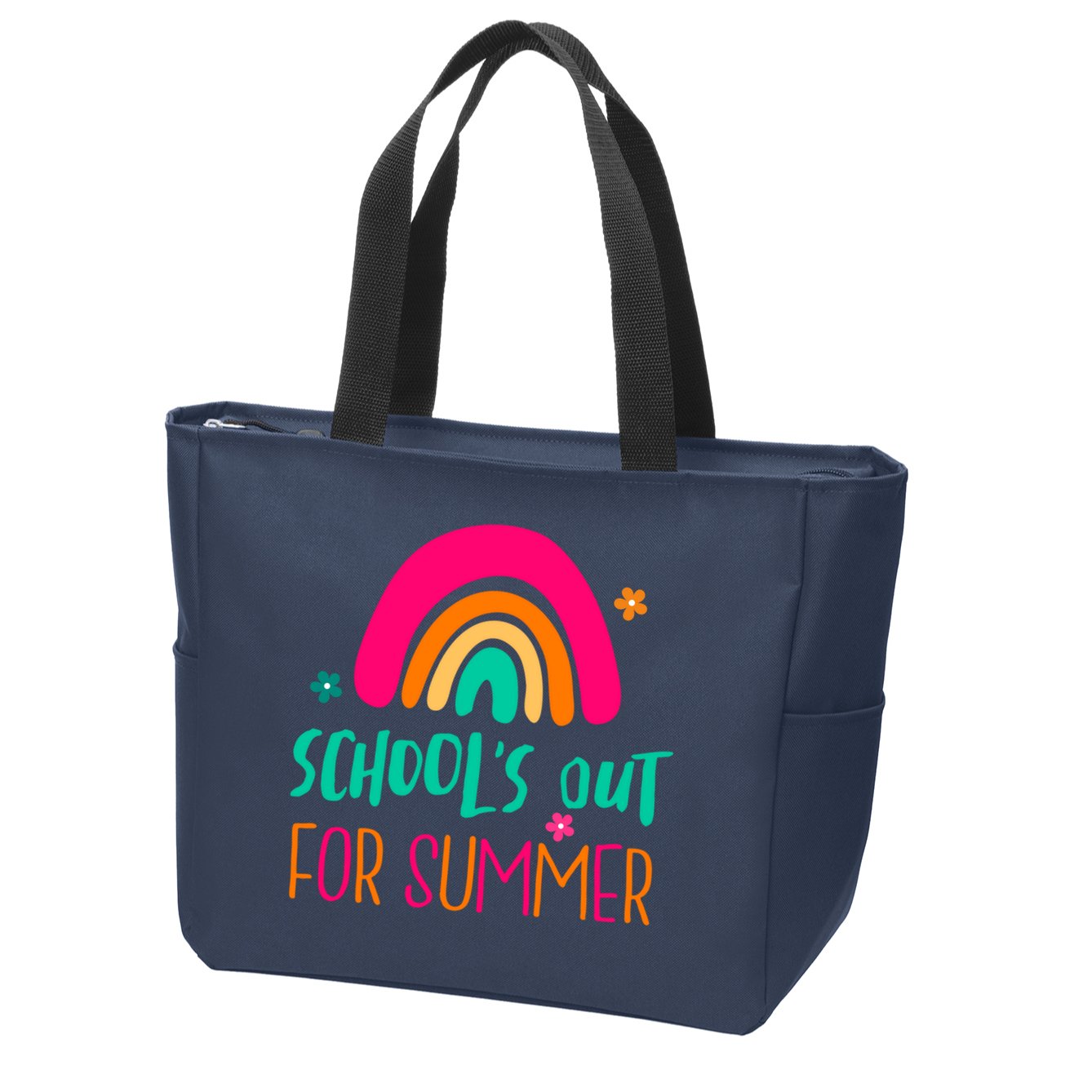 Schools Out For Summer Cute Rainbow Zip Tote Bag