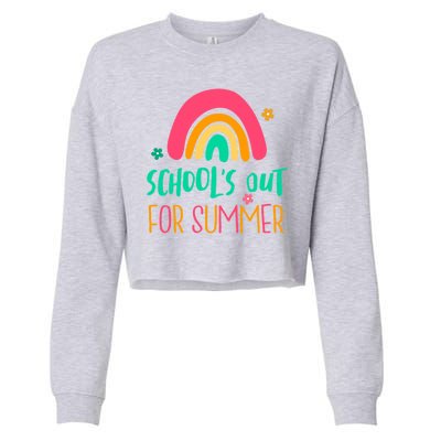 Schools Out For Summer Cute Rainbow Cropped Pullover Crew