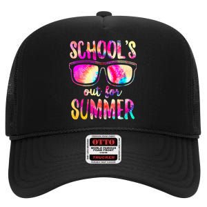 Schools Out For Summer Last Day Of School Teacher High Crown Mesh Back Trucker Hat