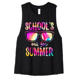 Schools Out For Summer Last Day Of School Teacher Women's Racerback Cropped Tank