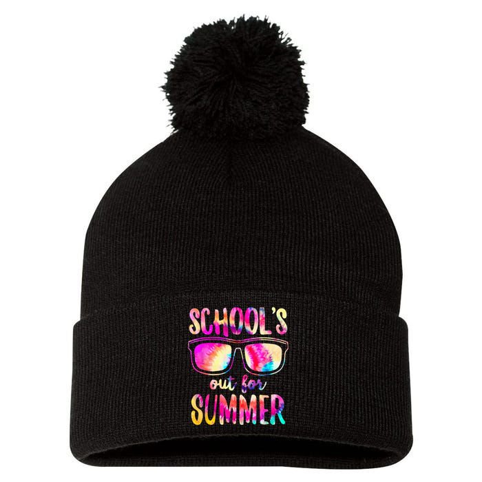 Schools Out For Summer Last Day Of School Teacher Pom Pom 12in Knit Beanie