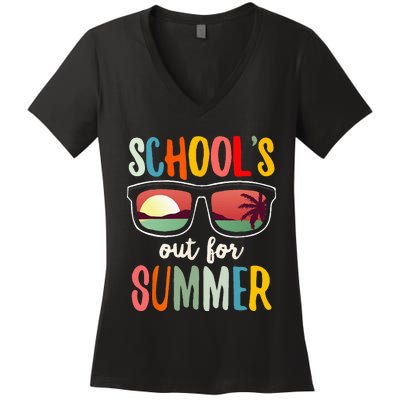 Schools Out For Summer Last Day Of School Teacher Women's V-Neck T-Shirt