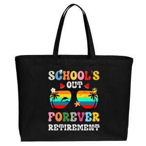 School's Out Forever Retirement Teacher Cotton Canvas Jumbo Tote