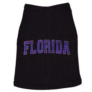 State Of Florida Varsity Blue Weathered Design Doggie Tank