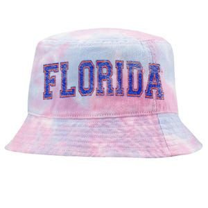 State Of Florida Varsity Blue Weathered Design Tie-Dyed Bucket Hat