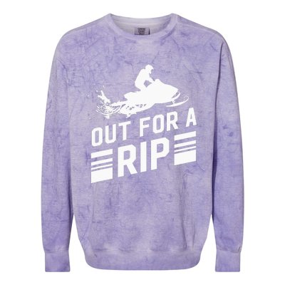 Snowmobile Out For A Rip Snowmobiling Colorblast Crewneck Sweatshirt